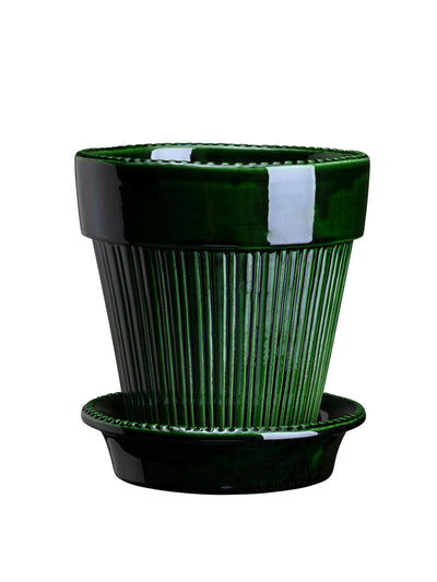 Bergs Potter Green glazed flower pot at Collagerie