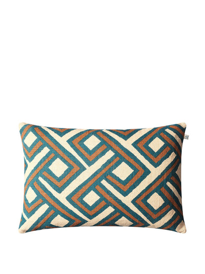 Chhatwal & Jonsson Palace Blue and Taupe cushion cover at Collagerie