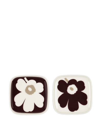 Marimekko Unikko square plates (set of 2) at Collagerie