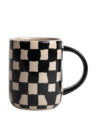 Byon Liz black checked mug at Collagerie