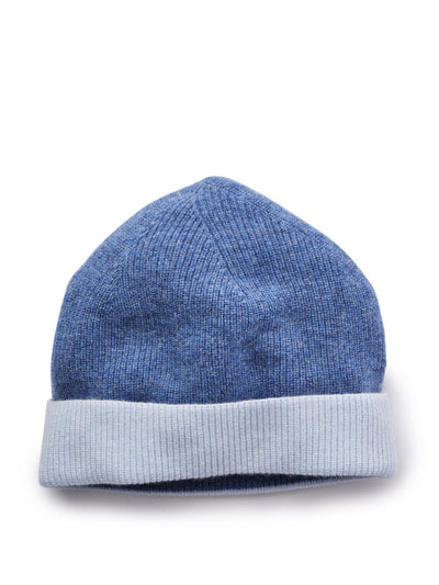 Not Another Bill Blue cashmere beanie at Collagerie