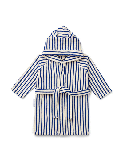 Linwood Striped organic cotton-terry bathrobe at Collagerie