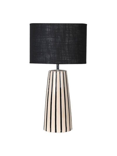 The Forest & Co Striped lamp with black lampshade at Collagerie