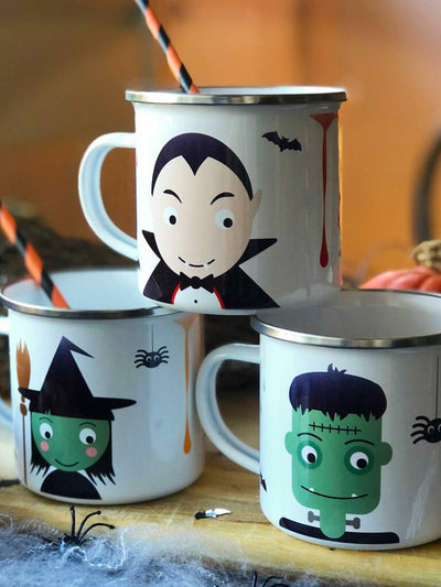 Stripey Cats Children's Halloween mugs at Collagerie