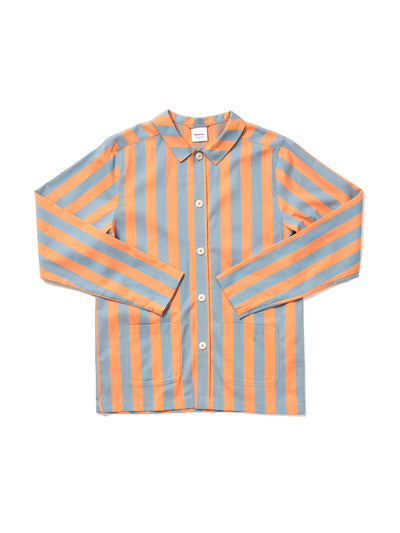 Nufferton Orange and blue Uno stripe pyjama shirt at Collagerie