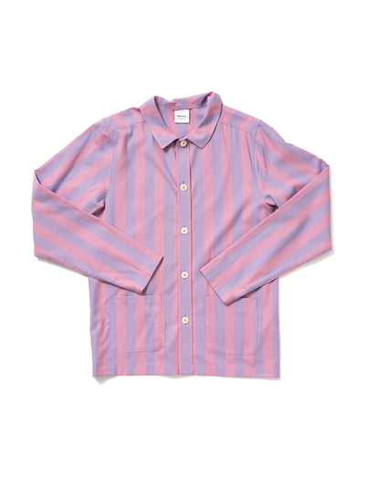 Nufferton Violet and purple Uno stripe pyjama shirt at Collagerie