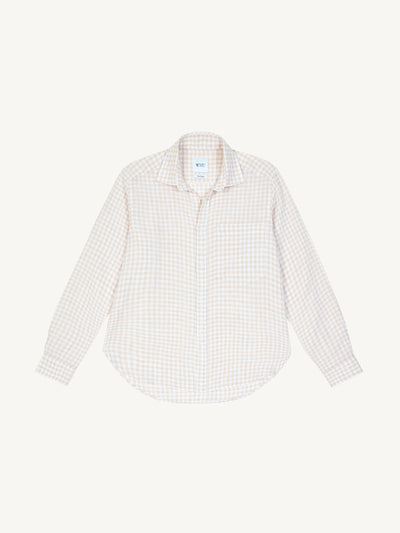 With Nothing Underneath The Classic linen, oat gingham shirt at Collagerie