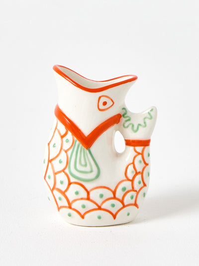 Oliver Bonas Albertino mini orange fish jug at Collagerie