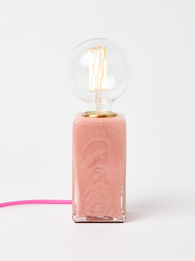 Oliver Bonas Alina pink glass desk & table lamp base at Collagerie