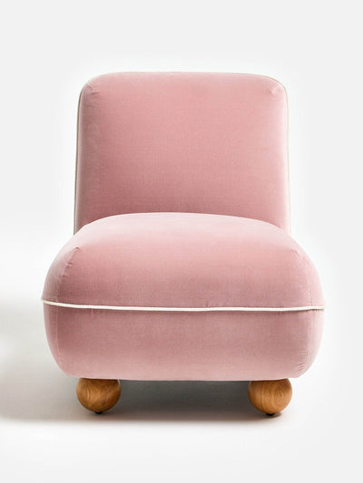 Oliver Bonas Ana dusky pink velvet accent chair at Collagerie