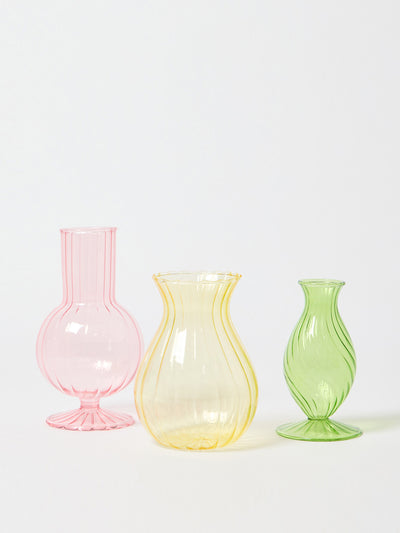 Oliver Bonas Azul glass bud vases (set of 3) at Collagerie