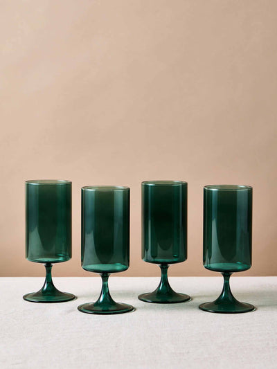 Oliver Bonas Bibi green glass tumblers (set of 4) at Collagerie