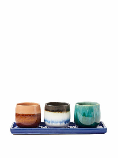 Oliver Bonas Lani ceramic mini plant pots (set of three) at Collagerie