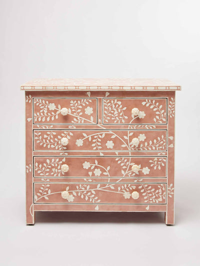 Oliver Bonas Lohko lilac floral inlay chest of drawers at Collagerie