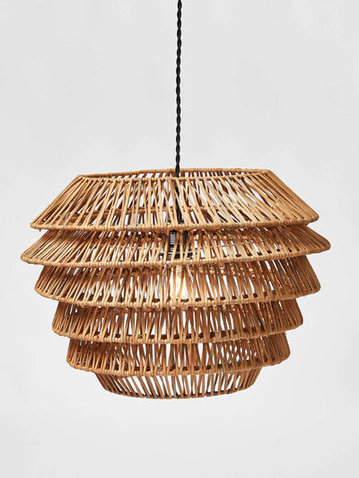 Oliver Bonas Cono natural rattan woven lamp shade at Collagerie