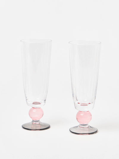 Oliver Bonas Dulcie clear champagne flutes (set of 2) at Collagerie