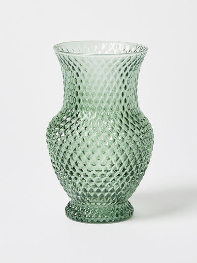 Oliver Bonas Earl green glass vase at Collagerie