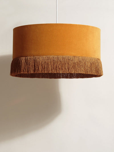 Oliver Bonas Ero large pendant lampshade in yellow velvet at Collagerie