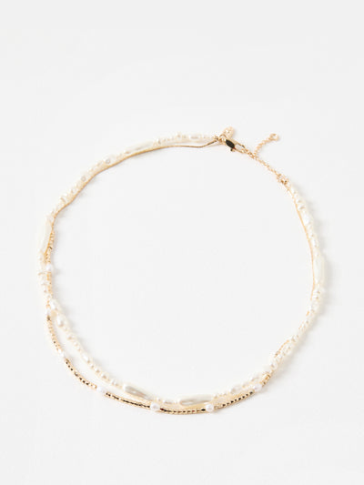 Oliver Bonas Felicity double row layered pearl necklace at Collagerie