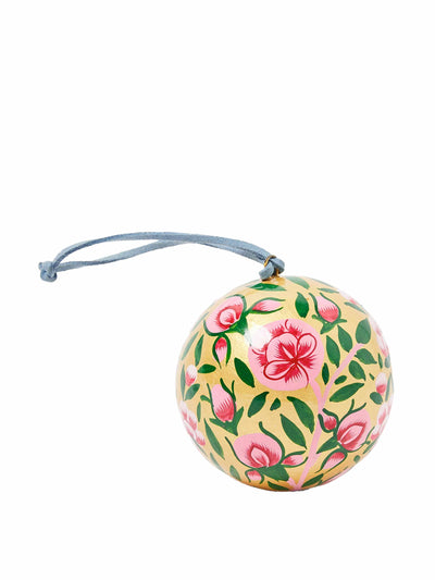 Oliver Bonas Floral gold Christmas tree bauble at Collagerie