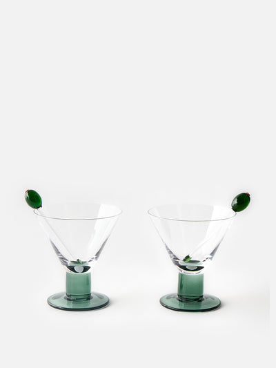 Oliver Bonas Glass olive martini glasses (set of 2) at Collagerie