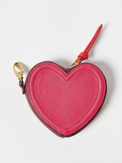Oliver Bonas Hazel raspberry pink heart mirror purse at Collagerie