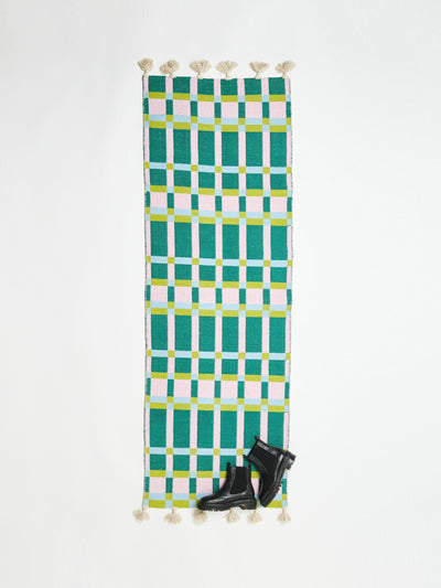 Oliver Bonas Inez cotton woven runner rug at Collagerie