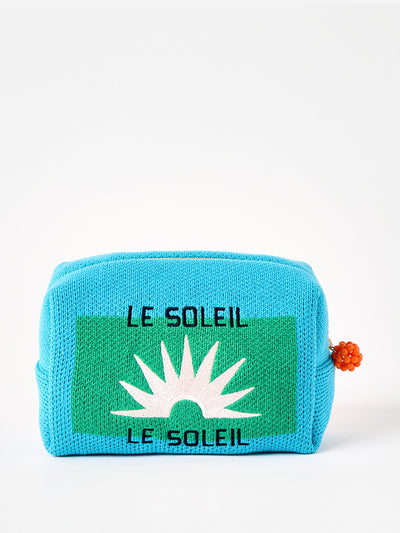 Oliver Bonas Knitted Le Soleil fabric wash bag at Collagerie