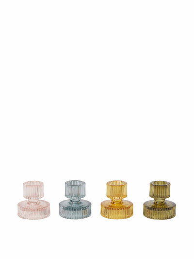 Oliver Bonas Kyto double sided glass candlestick holders (set of four) at Collagerie