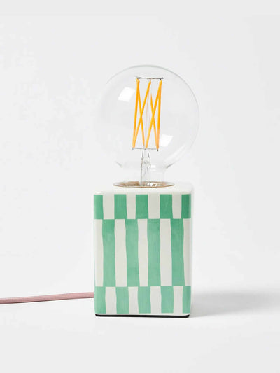 Oliver Bonas Erica green ceramic desk and table lamp at Collagerie