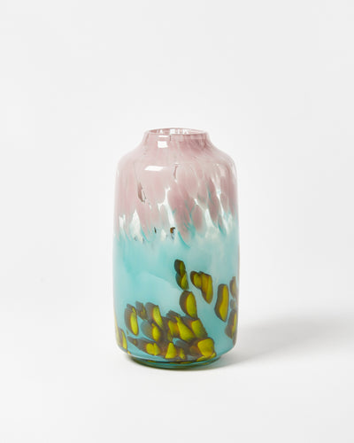 Oliver Bonas Lennox pink & blue glass vase at Collagerie