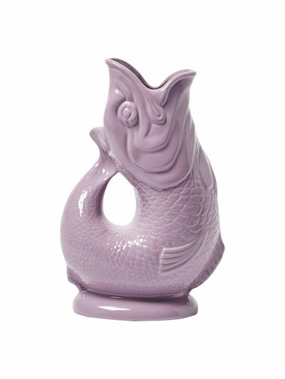 Oliver Bonas Lilac purple ceramic gluggle jug at Collagerie