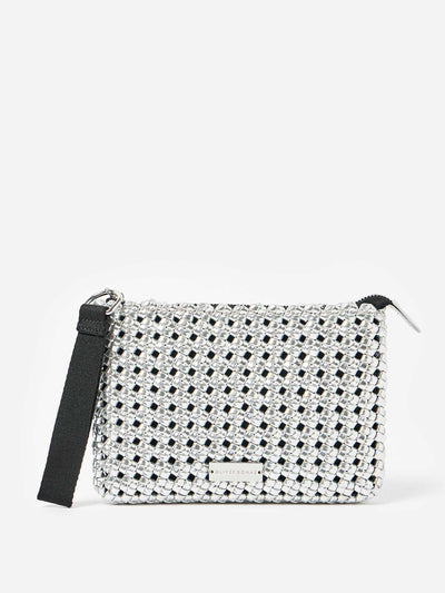 Oliver Bonas Lizzie silver metallic braided pouch at Collagerie