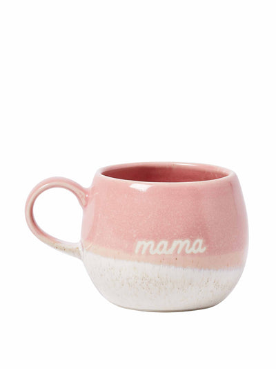 Oliver Bonas Mama pink ceramic mug at Collagerie