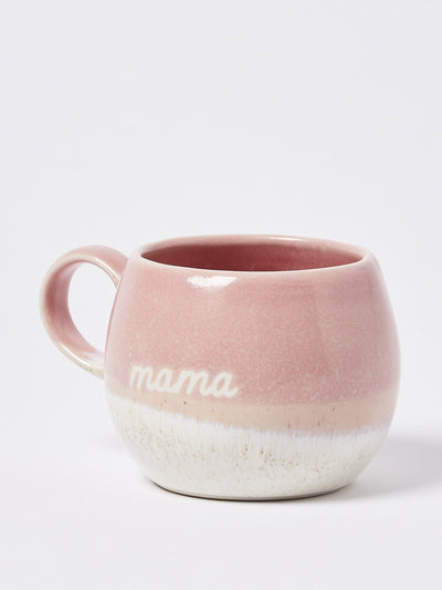 Oliver Bonas Mama pink ceramic mug at Collagerie