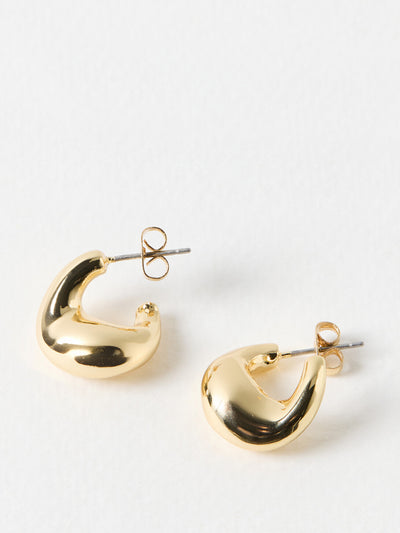 Oliver Bonas Mary gold tone teardrop chunky hoop earrings at Collagerie