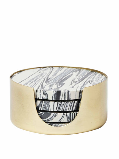 Oliver Bonas Monochrome marbled coasters (set of 4) at Collagerie