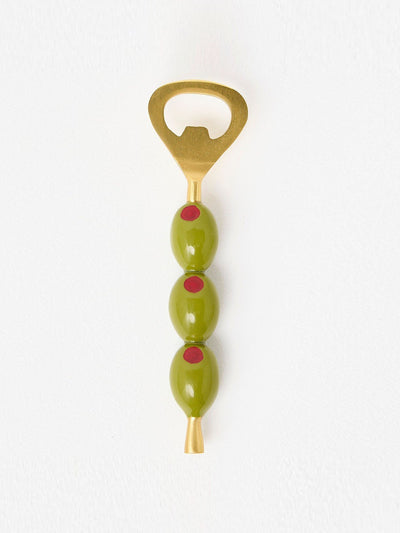 Oliver Bonas Olive handle gold bottle opener at Collagerie