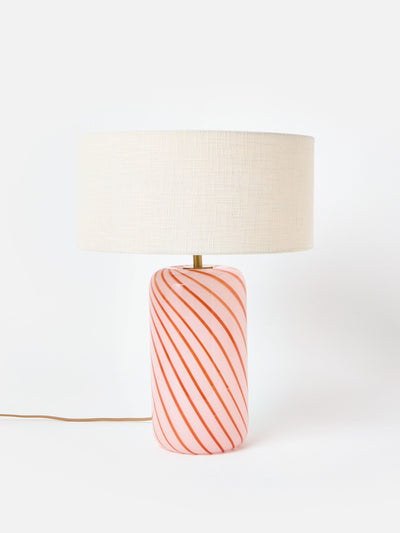 Oliver Bonas Onda red swirl large table lamp & shade at Collagerie