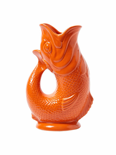 Oliver Bonas Orange ceramic gluggle jug large at Collagerie