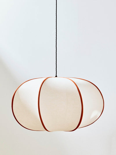 Oliver Bonas Paloma oval brown fabric pendant lamp shade at Collagerie