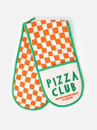 Oliver Bonas Pizza Club Chequerboard Oven Gloves at Collagerie