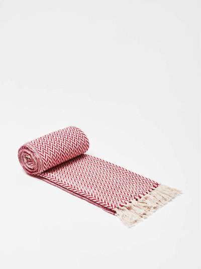 Oliver Bonas Alma woven red throw at Collagerie