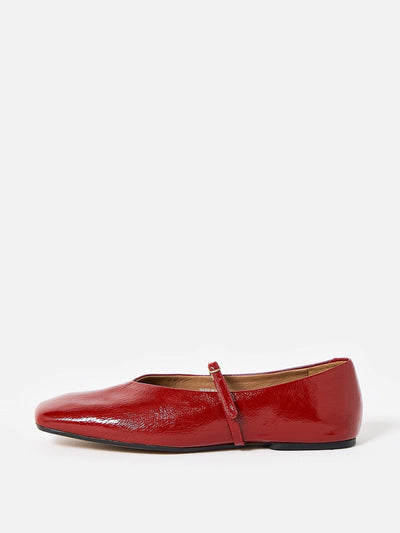 Oliver Bonas Red patent square toe mary janes at Collagerie
