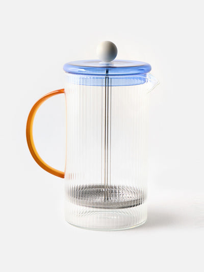 Oliver Bonas Ribbed clear glass cafetiere at Collagerie
