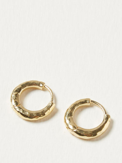 Oliver Bonas Sasha hammered gold plated hoop earrings at Collagerie