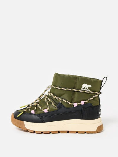 Oliver Bonas Sorel Whitney III slip on green waterproof boots at Collagerie
