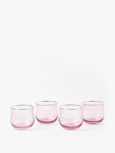 Oliver Bonas Flor stemless purple gin glasses (set of 4) at Collagerie