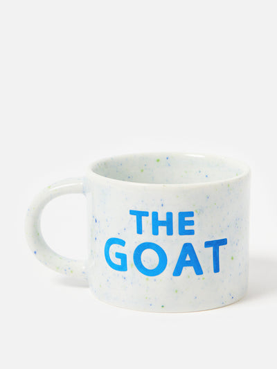 Oliver Bonas The Goat blue speckle ceramic mug at Collagerie