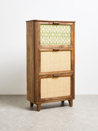 Oliver Bonas Tinta mango wood shoe cabinet at Collagerie